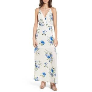 Lush Floral Dress Maxi Dress - size XS in Ivory/Blue.